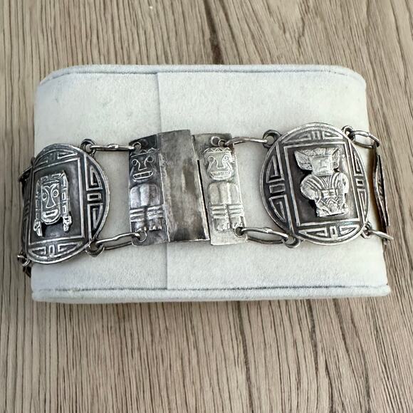 Vintage 900 Silver Industria Peruana Bracelet - Picture 3 of 11